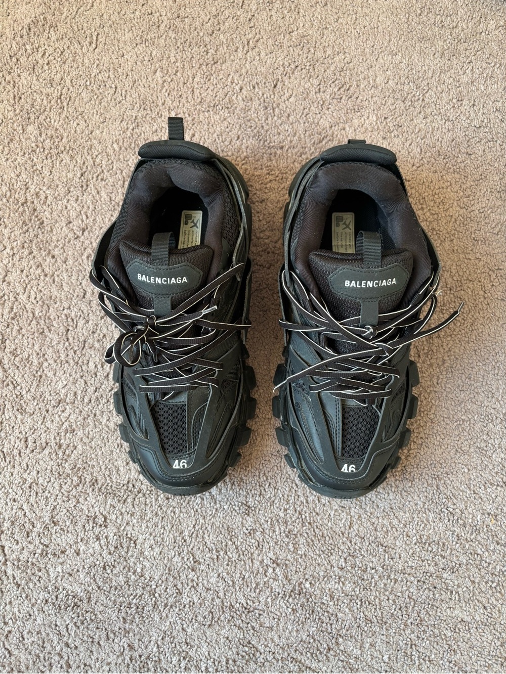 Balenciaga Black Men's Track Sneakers with Reflective Detailing